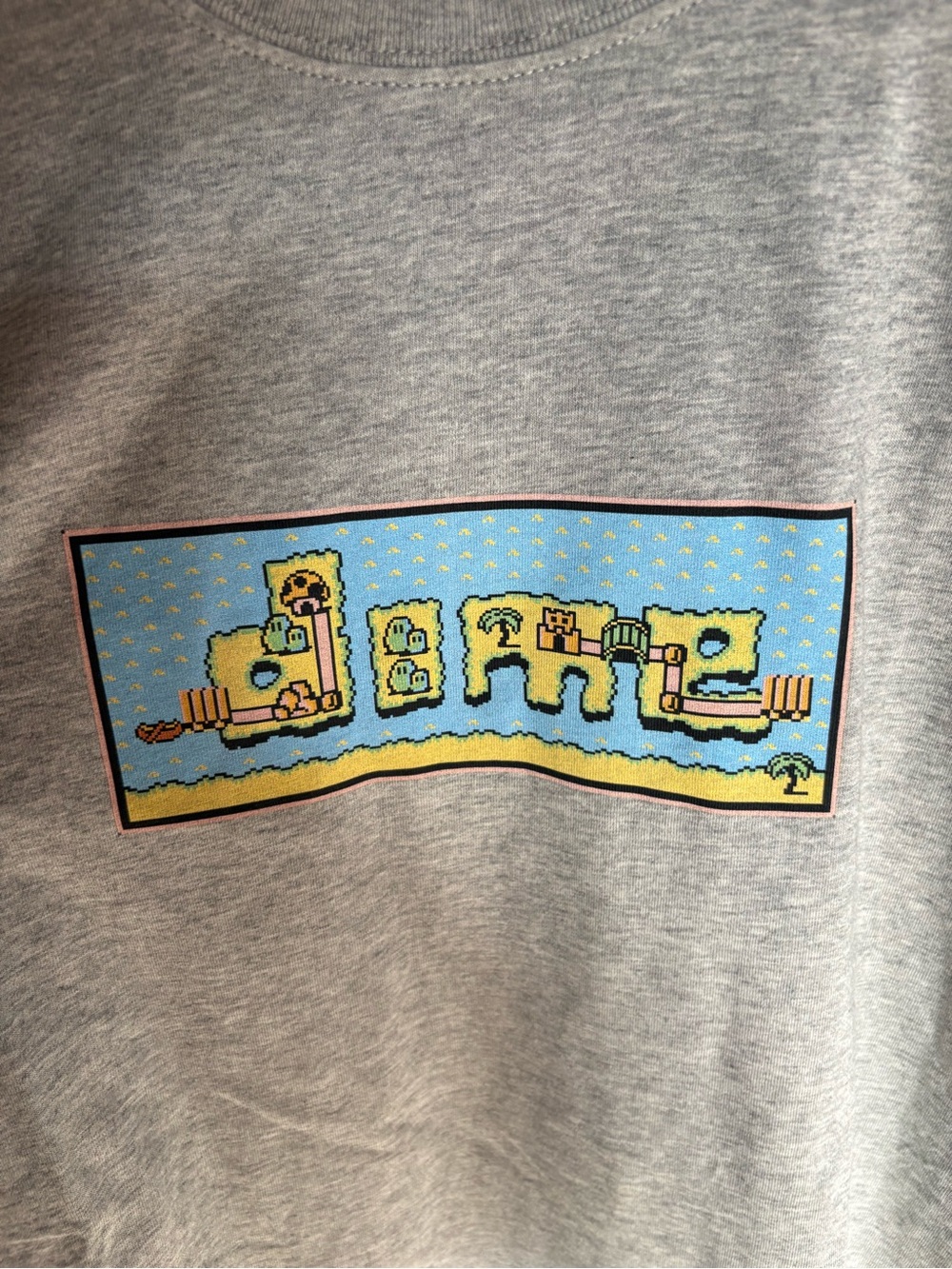 NWT Dime MTL 8-Bit Pixel Video Game Graphic Tee Grey NWT L